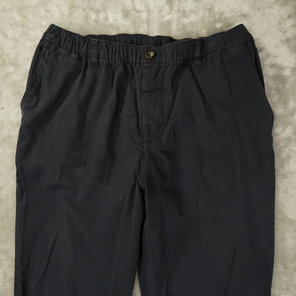 Cove USA Chino Pants Mens 36x32 Grey Elastic Waist Tapered Casual Beach Preppy
